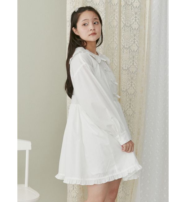 merry jenny「ピンタックリボンミニワンピース」|ワンピース|