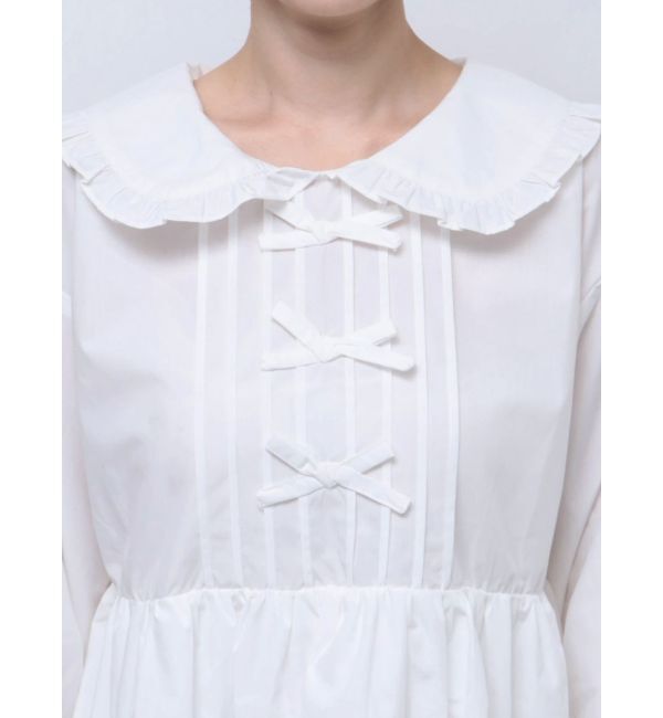 merry jenny「ピンタックリボンミニワンピース」|ワンピース|