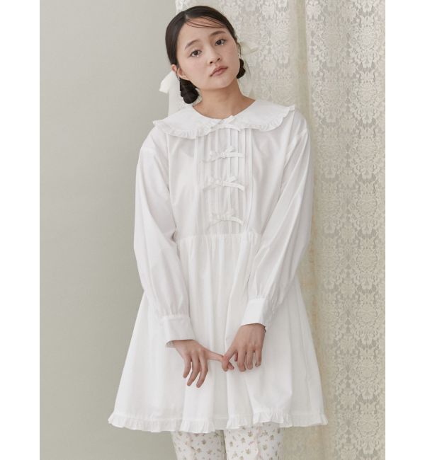 merry jenny「ピンタックリボンミニワンピース」|ワンピース|