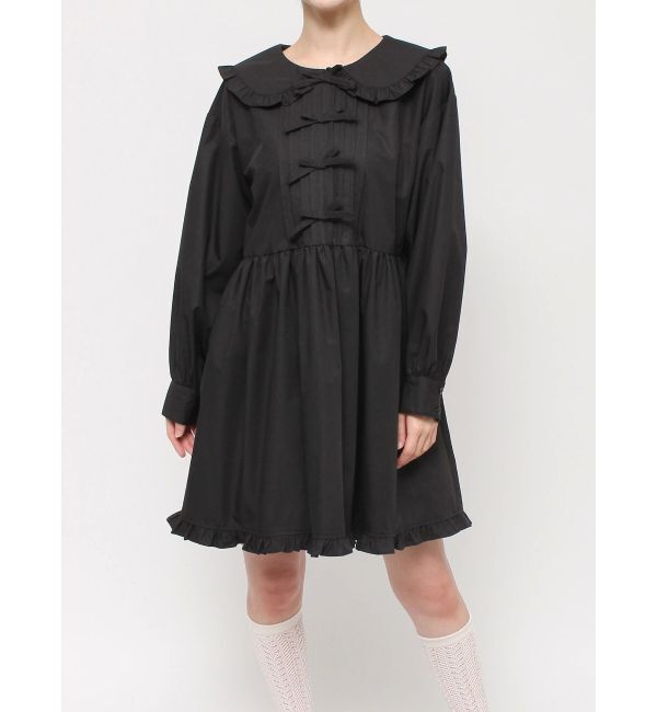 merry jenny「ピンタックリボンミニワンピース」|ワンピース|