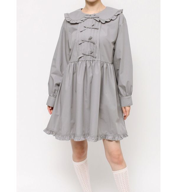 merry jenny「ピンタックリボンミニワンピース」|ワンピース|