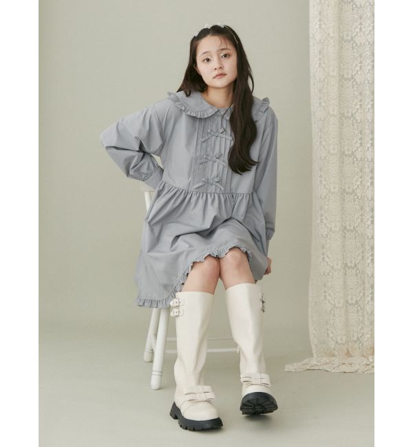 merry jenny「ピンタックリボンミニワンピース」|ワンピース|