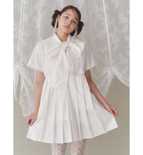 merry jenny「BIGリボンフリルカラーミニワンピース」|ワンピース|