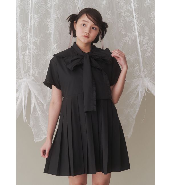 merry jenny「BIGリボンフリルカラーミニワンピース」|ワンピース|
