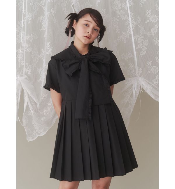 merry jenny「BIGリボンフリルカラーミニワンピース」|ワンピース|