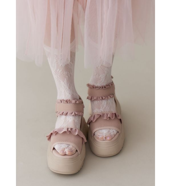 merry jenny「フリルメッシュスニーカーサンダル」|サンダル|