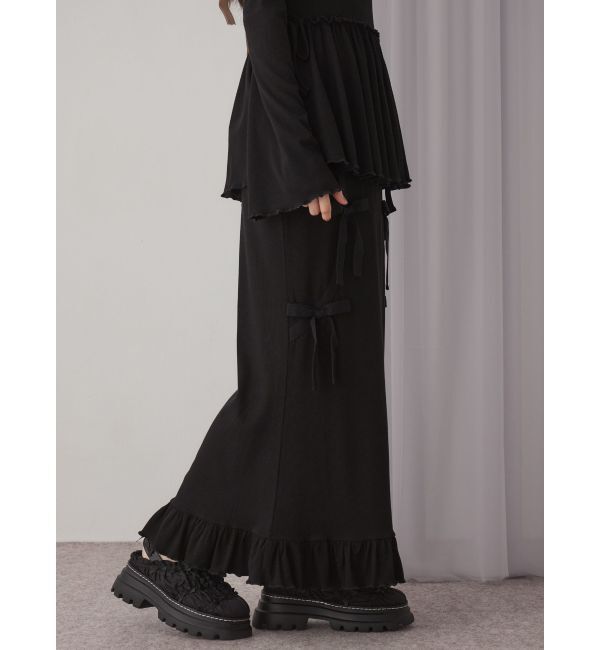 merry jenny「ribbon ribbonリブロングスカート」|スカート|