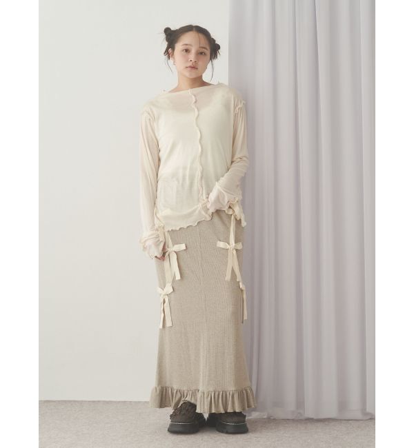 merry jenny「ribbon ribbonリブロングスカート」|スカート|