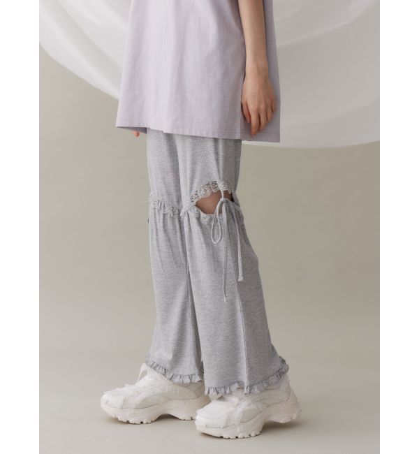 merry jenny「レースカットフリルリブパンツ」|その他|