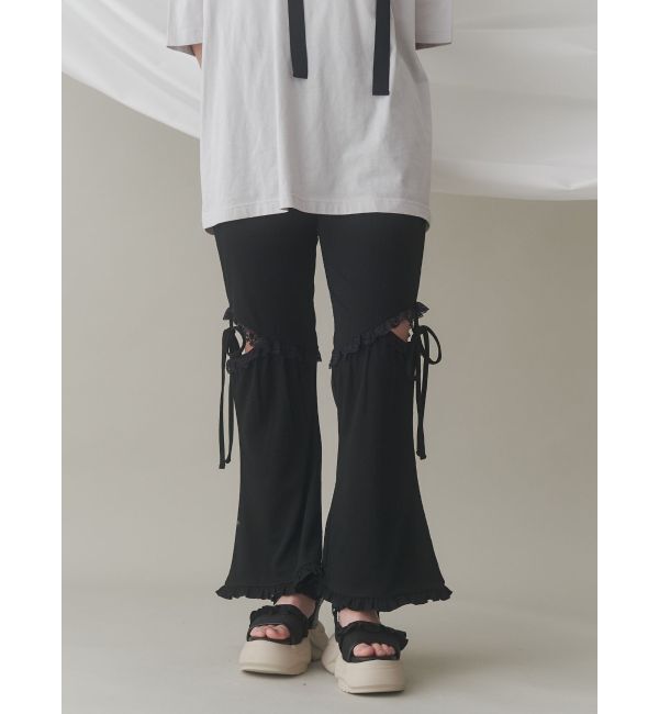 merry jenny「レースカットフリルリブパンツ」|その他|