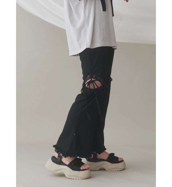 merry jenny「レースカットフリルリブパンツ」|その他|