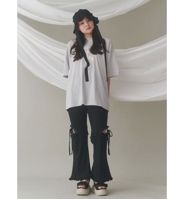 merry jenny「レースカットフリルリブパンツ」|その他|