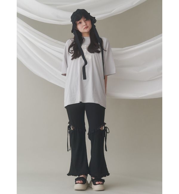 merry jenny「レースカットフリルリブパンツ」|その他|