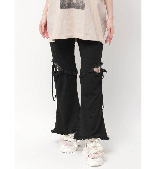 merry jenny「レースカットフリルリブパンツ」|その他|