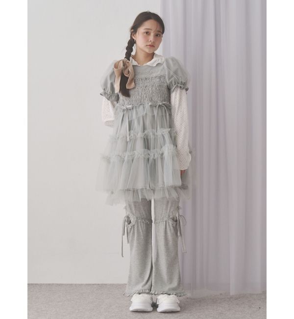 merry jenny「レースカットフリルリブパンツ」|その他|