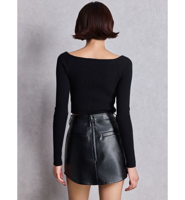 GYDA「FRONT OPENリブニットトップス」|ニット・セーター|