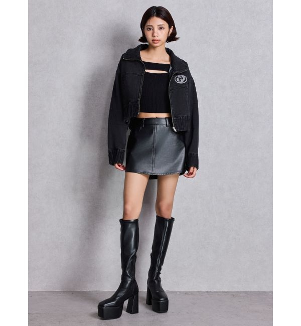 GYDA「FRONT OPENリブニットトップス」|ニット・セーター|