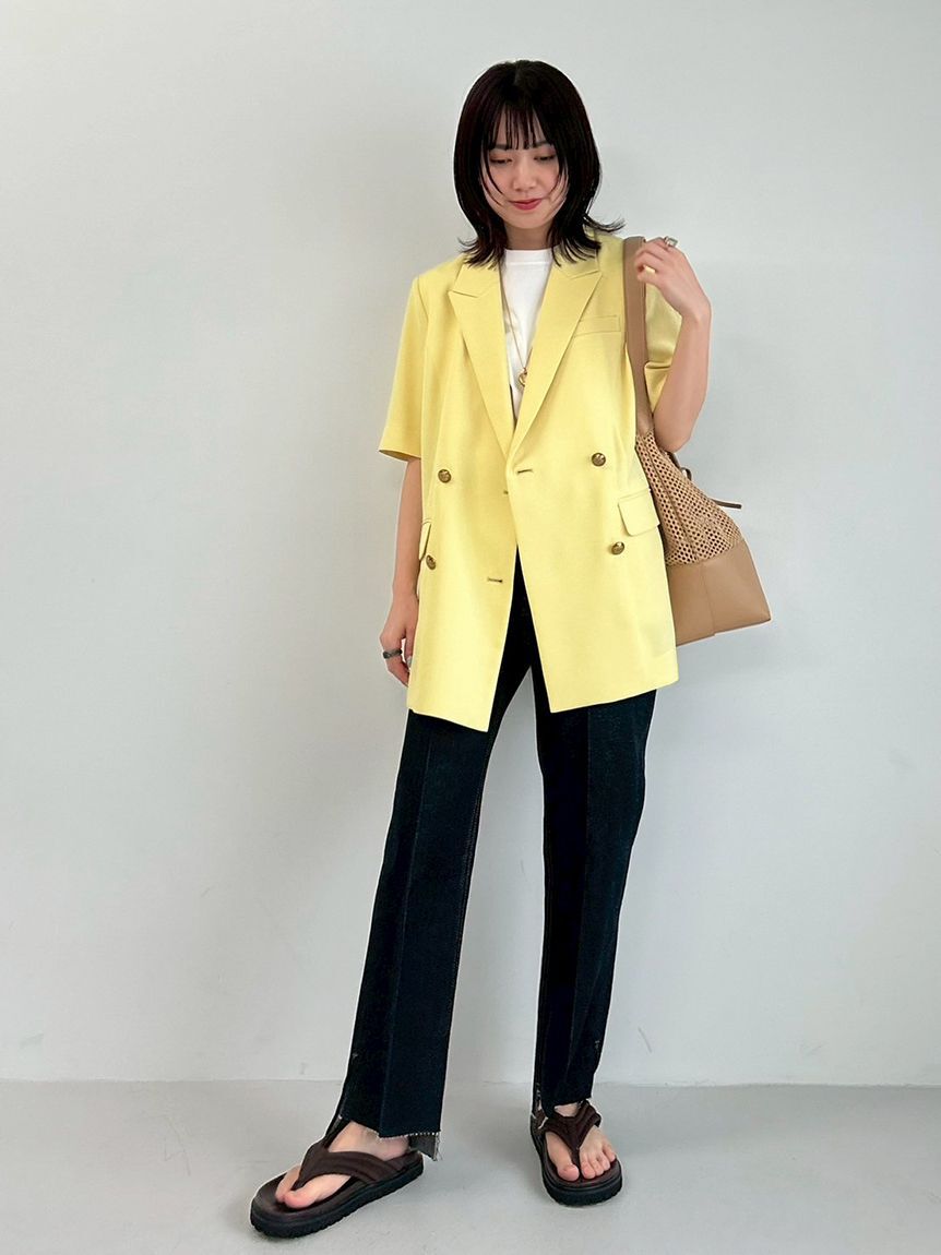 Mila Owen「裾段差テーパードデニムパンツ」|デニム|