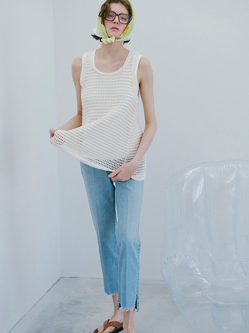 Mila Owen「裾段差テーパードデニムパンツ」|デニム|LBLU