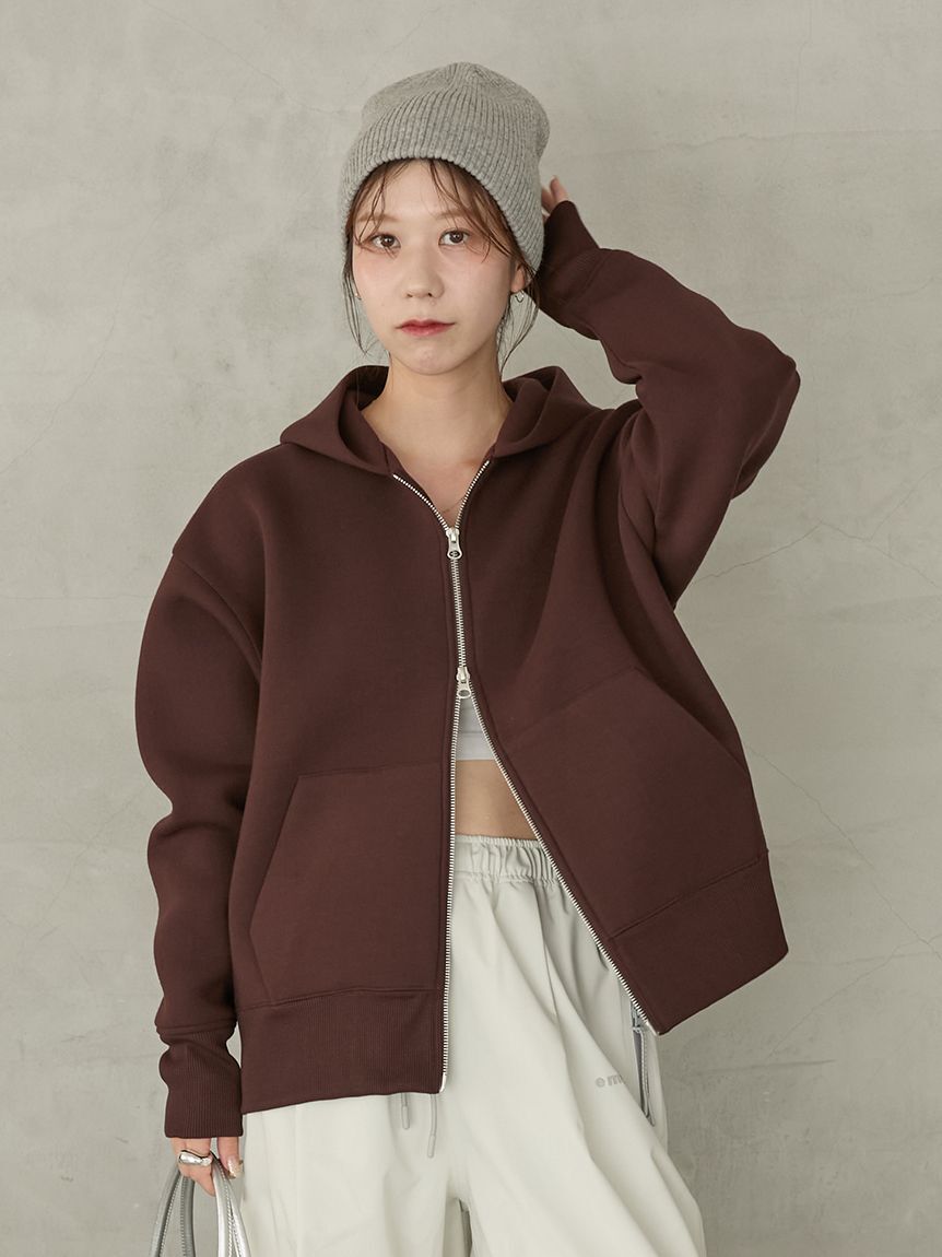emmi atelier「ダンボールジップアップフーディー」|パーカー|BRW