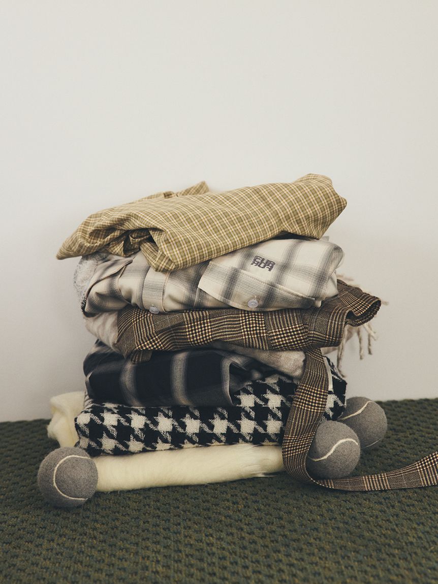 FURFUR「千鳥柄大判ストール」|マフラー|