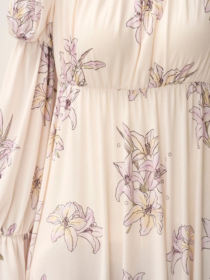 gelato pique「【MUCHA】リリー柄カップインワンピース」|ルームウェア|