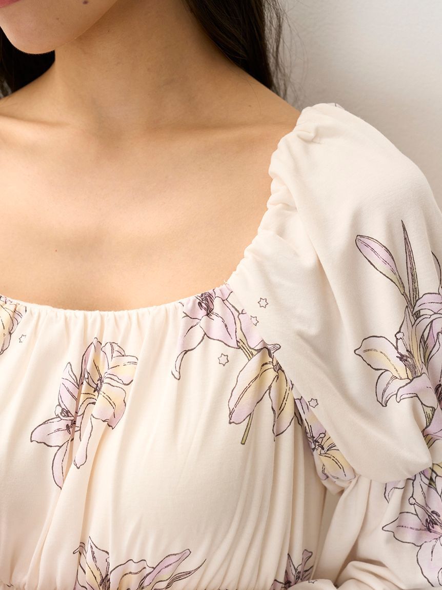 gelato pique「【MUCHA】リリー柄カップインワンピース」|ルームウェア|