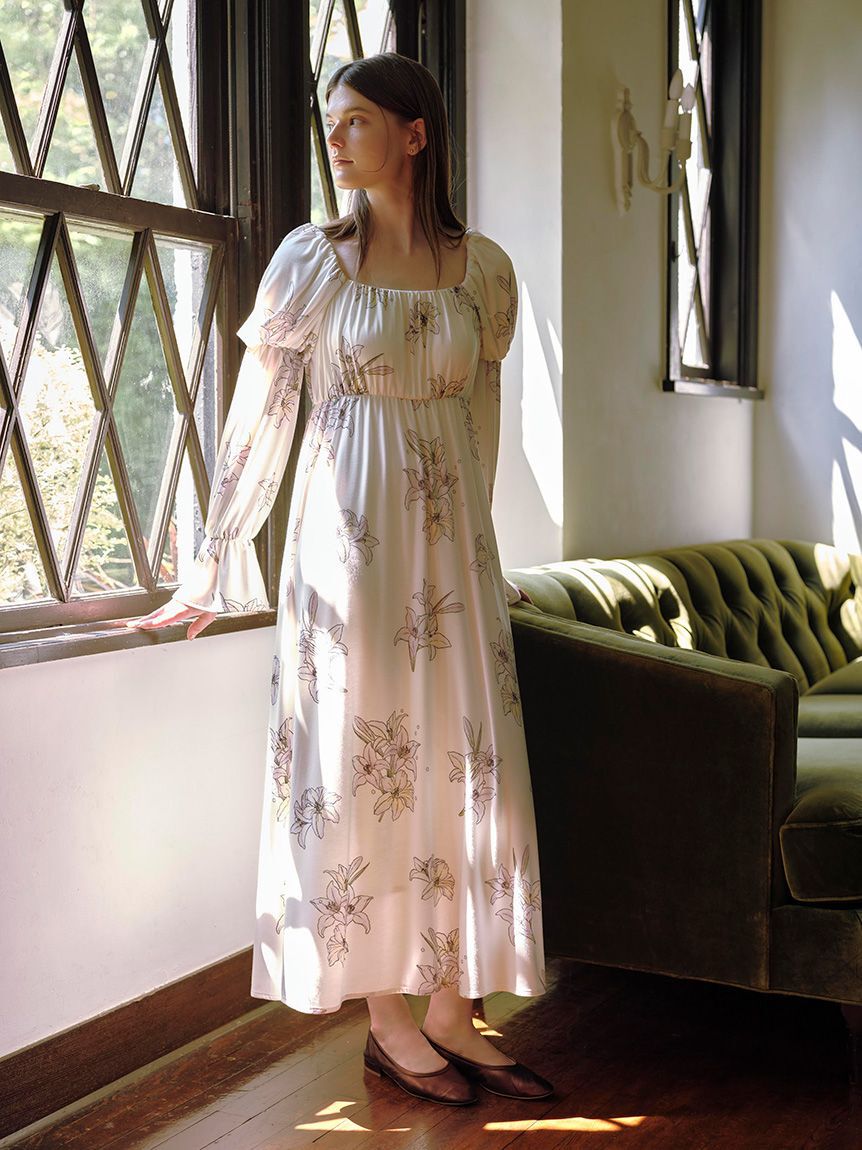 gelato pique「【MUCHA】リリー柄カップインワンピース」|ルームウェア|LAV