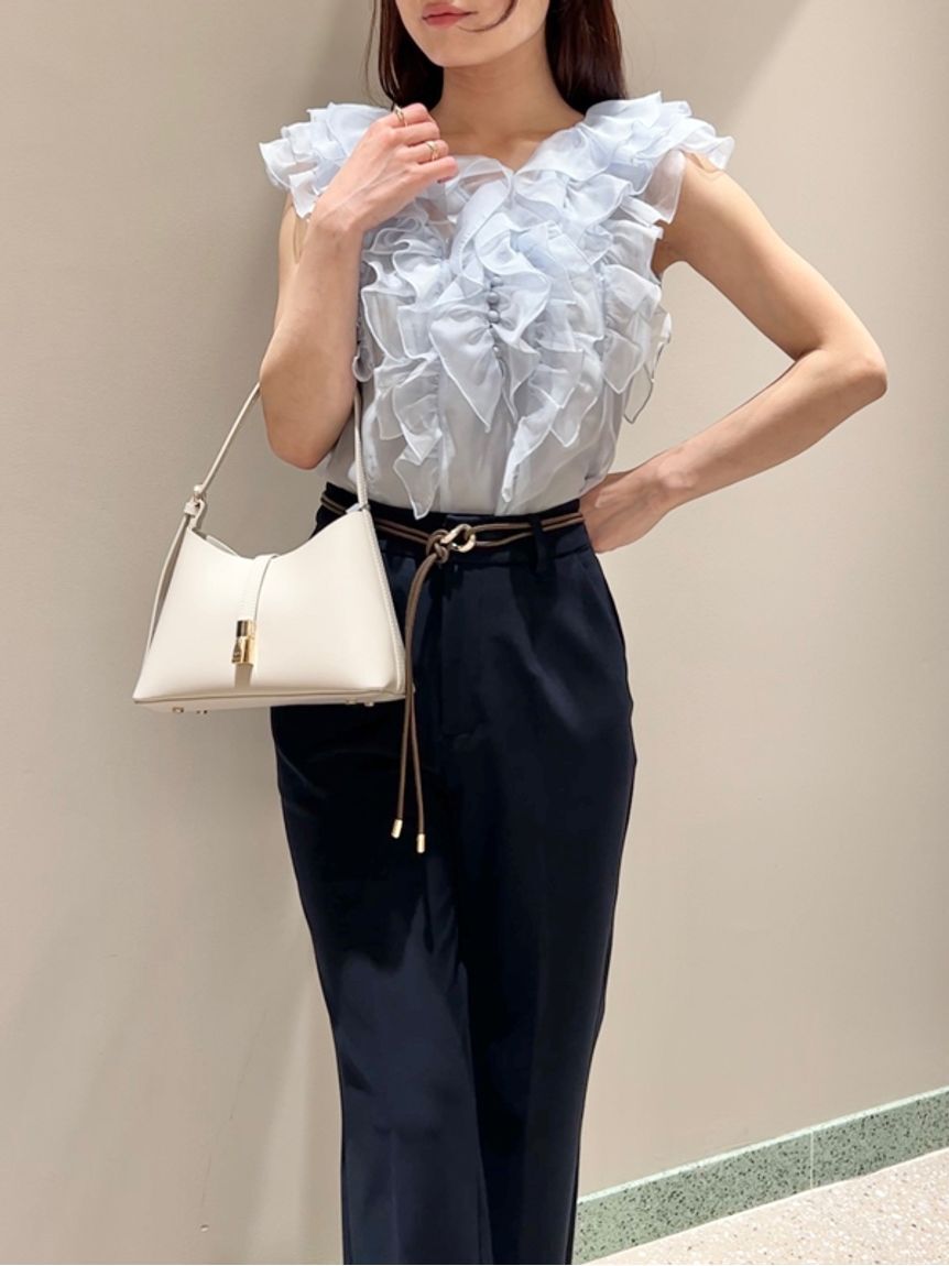 SNIDEL「ノースリフリルブラウス」|シャツ・ブラウス|