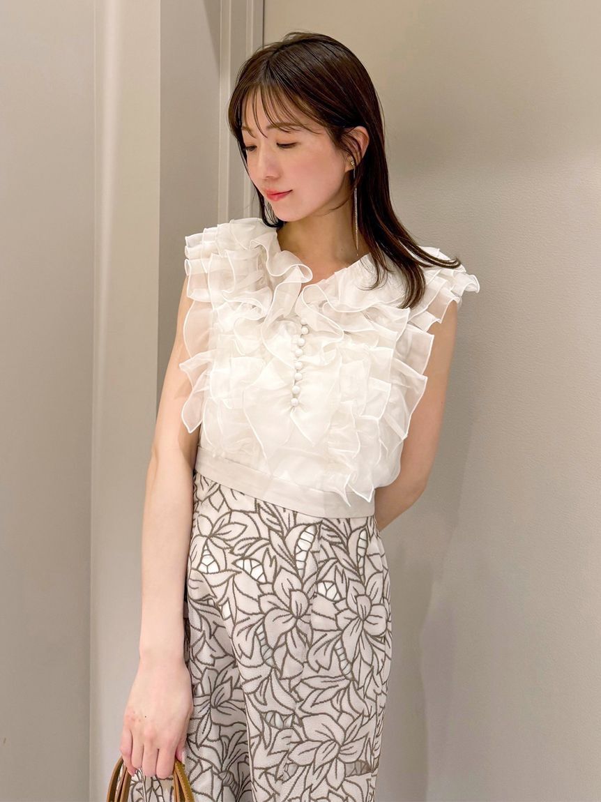 SNIDEL「ノースリフリルブラウス」|シャツ・ブラウス|