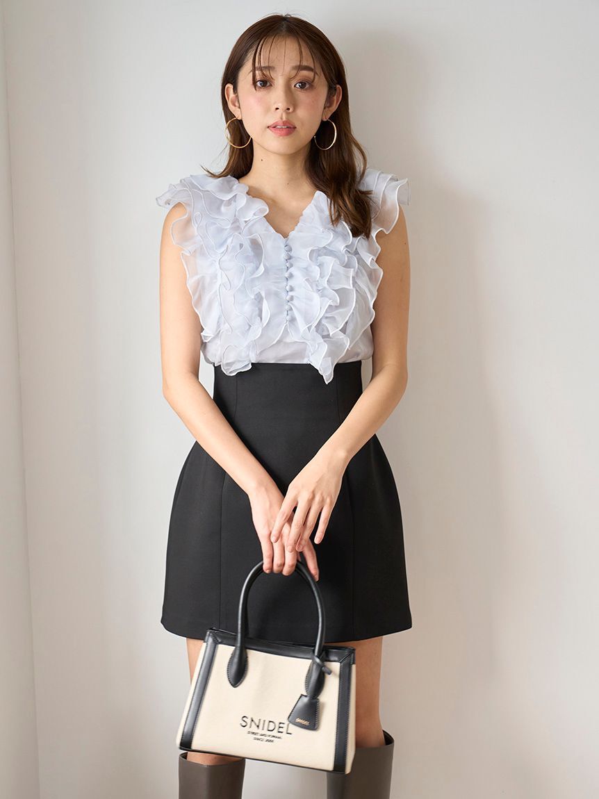 SNIDEL「ノースリフリルブラウス」|シャツ・ブラウス|