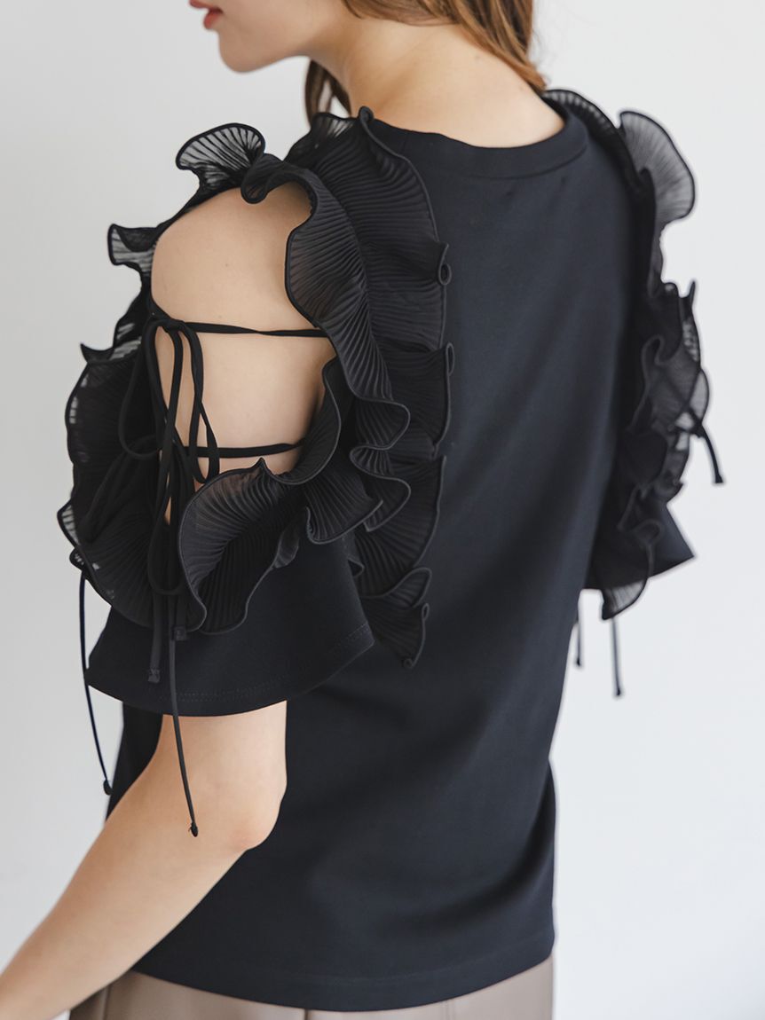 SNIDEL「プリーツフリルカットプルオーバー」|Tシャツ・カットソー|