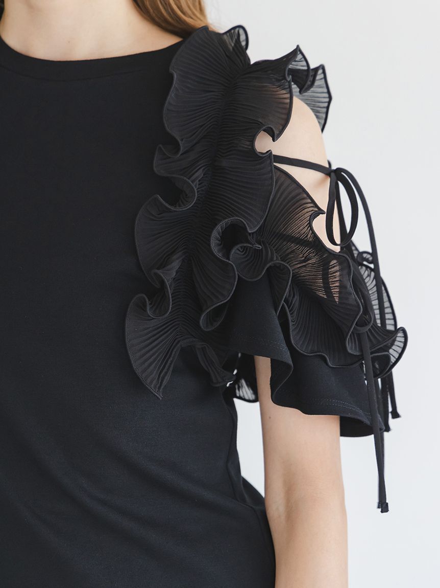 SNIDEL「プリーツフリルカットプルオーバー」|Tシャツ・カットソー|