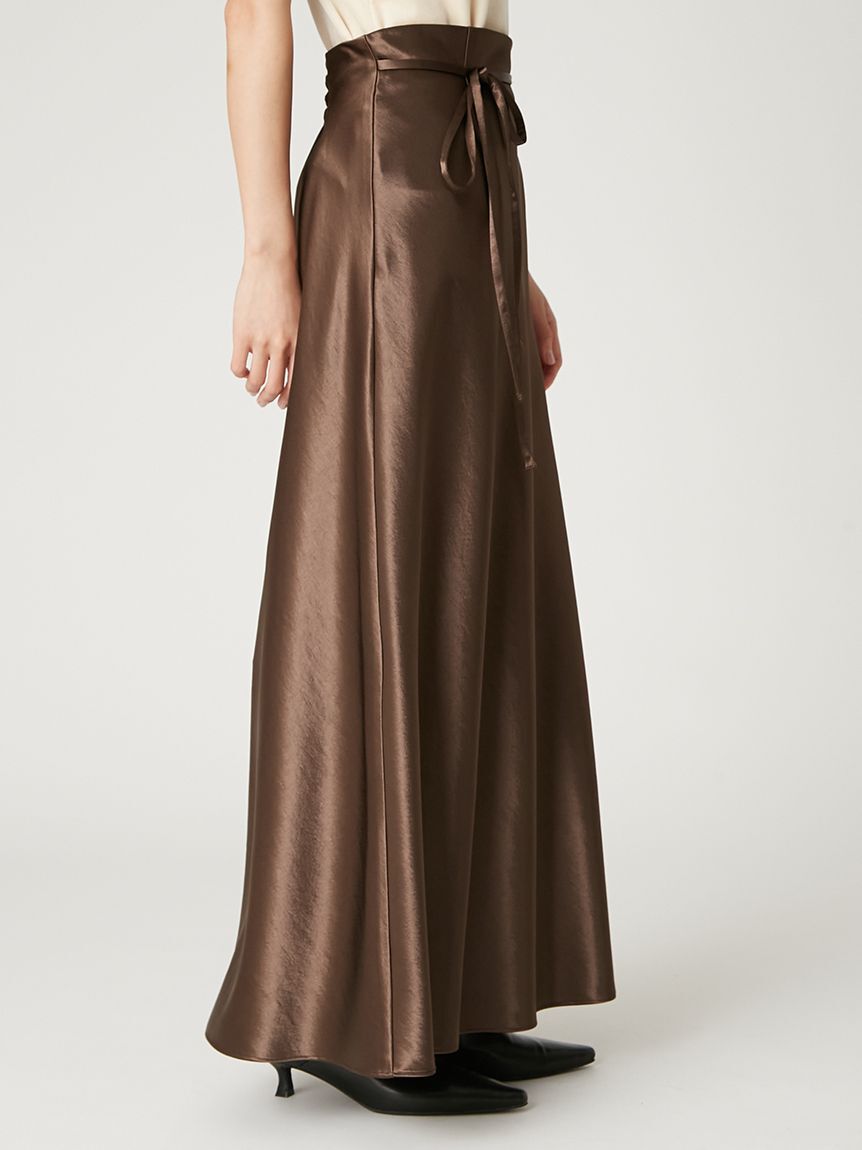 FRAY I.D「ハイウエストサテンナロースカート」|スカート|