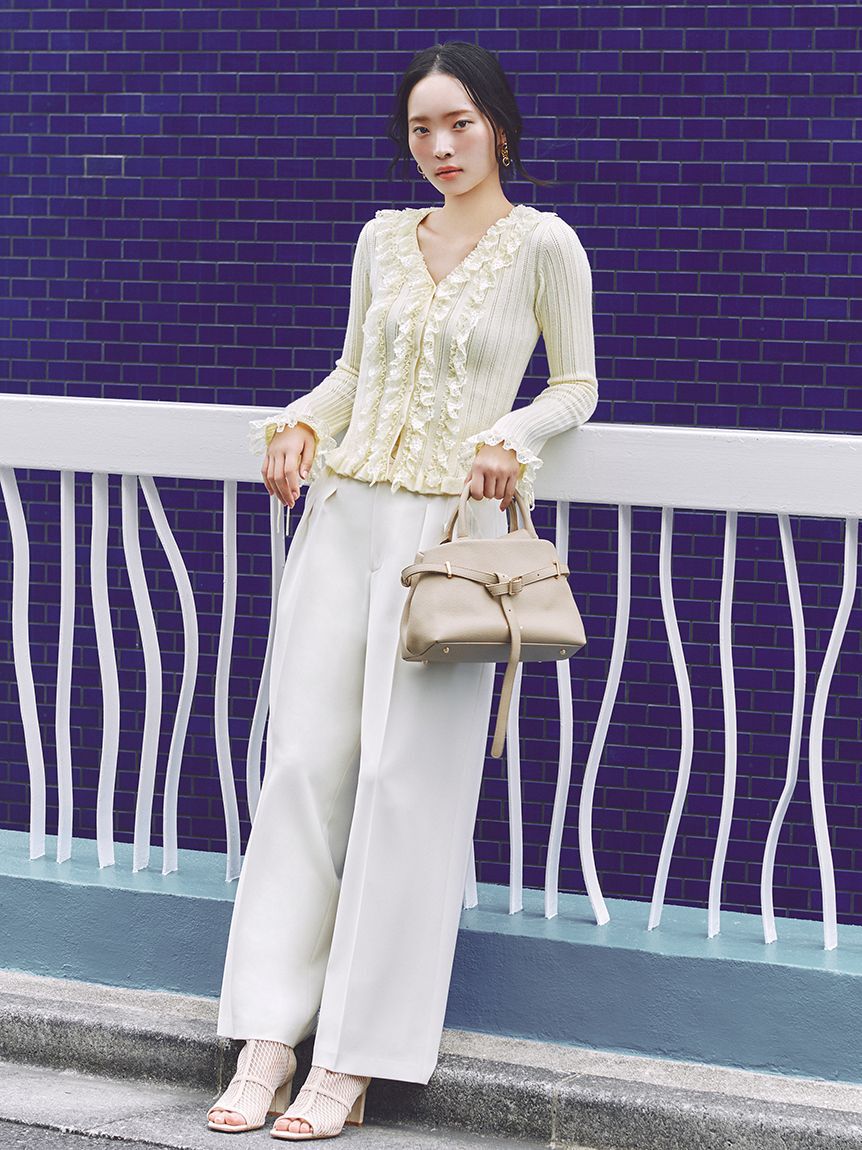 FRAY I.D「Ｄリングタックハイウエストパンツ／ウォッシャブル・防シワ」|チノ|IVR