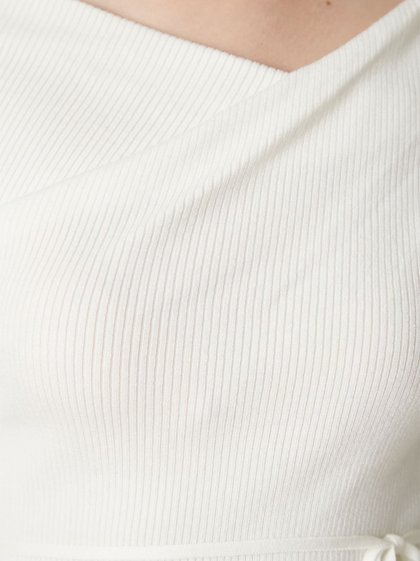 FRAY I.D「シルクブレンドアシメデコルテドレープリブニット」|ニット・セーター|