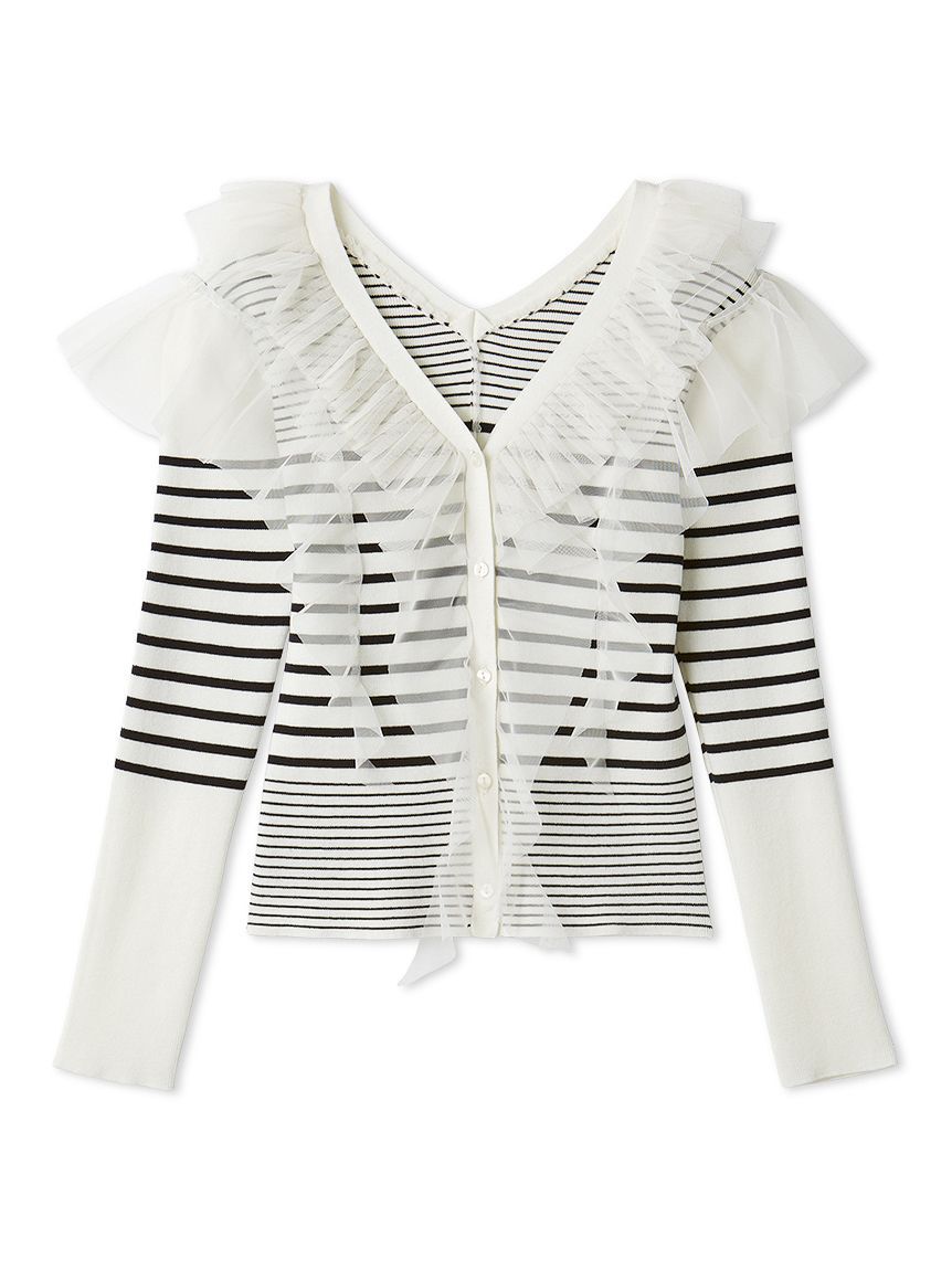 FRAY I.D「プリーツチュールフリルニット」|ニット・セーター|