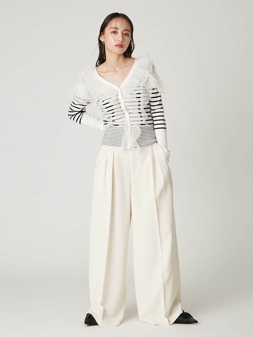 FRAY I.D「プリーツチュールフリルニット」|ニット・セーター|