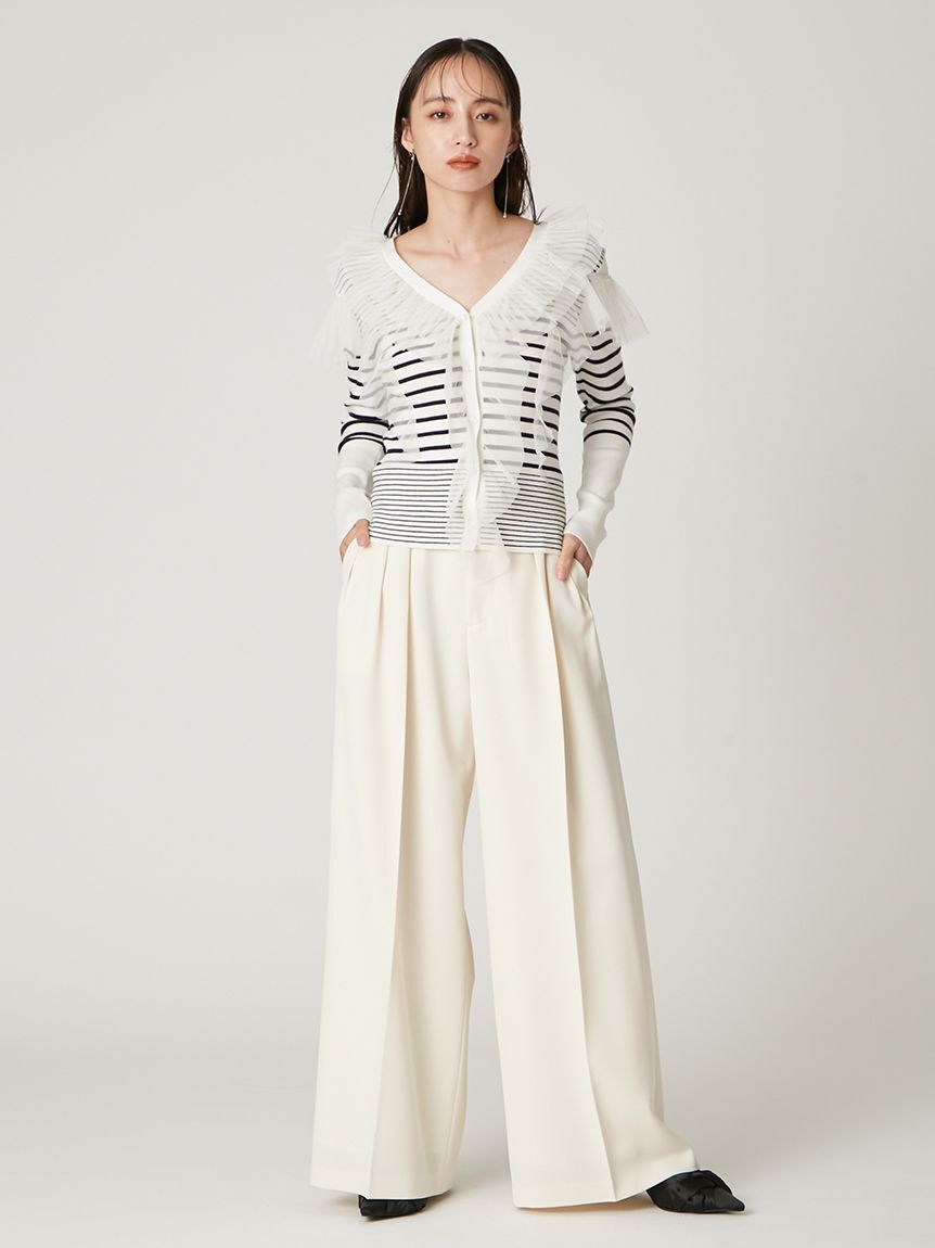 FRAY I.D「プリーツチュールフリルニット」|ニット・セーター|