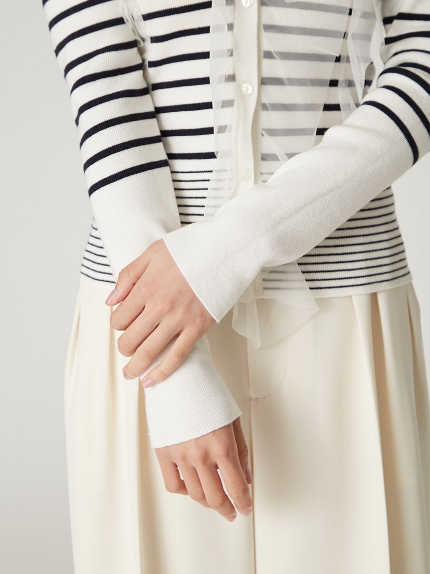 FRAY I.D「プリーツチュールフリルニット」|ニット・セーター|