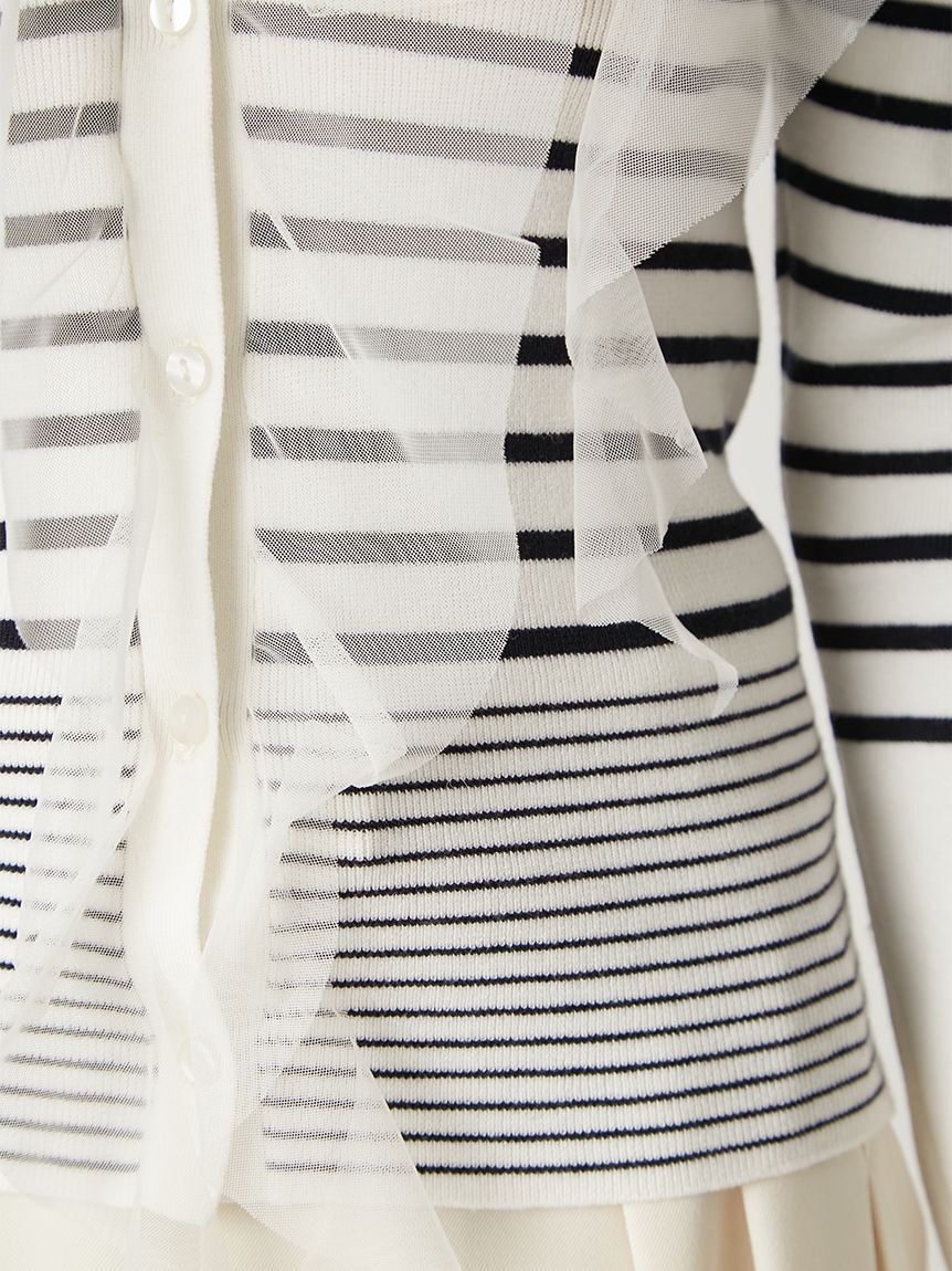 FRAY I.D「プリーツチュールフリルニット」|ニット・セーター|