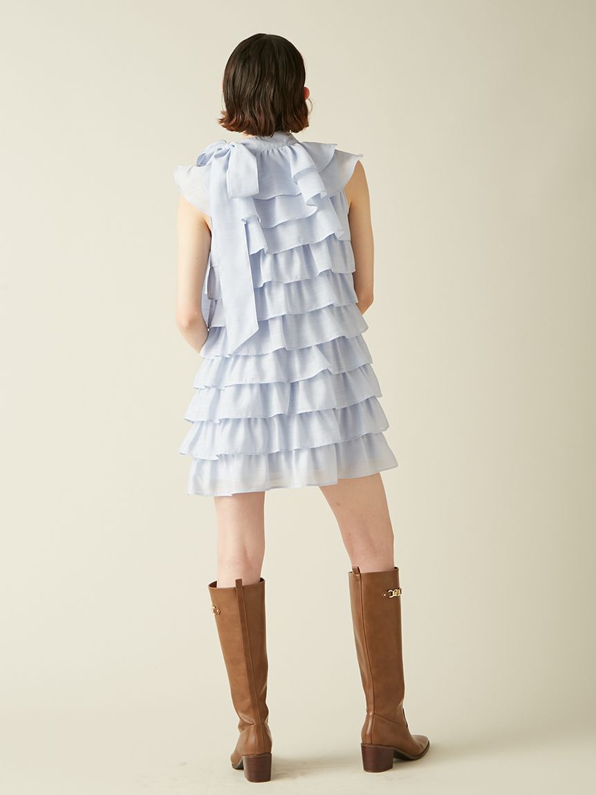 LILY BROWN「フリルボウタイミニドレス」|ドレス|