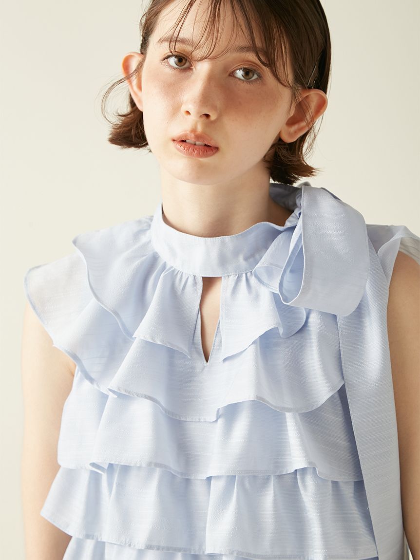 LILY BROWN「フリルボウタイミニドレス」|ドレス|