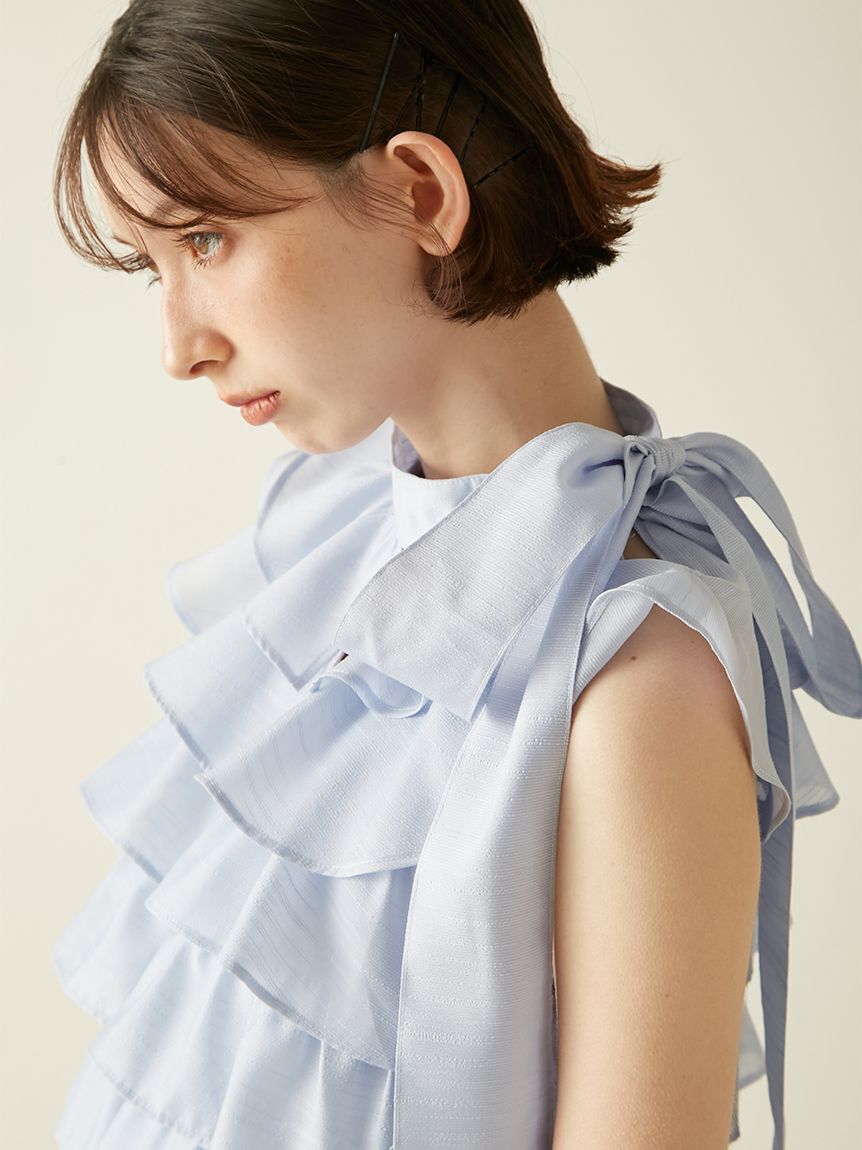 LILY BROWN「フリルボウタイミニドレス」|ドレス|