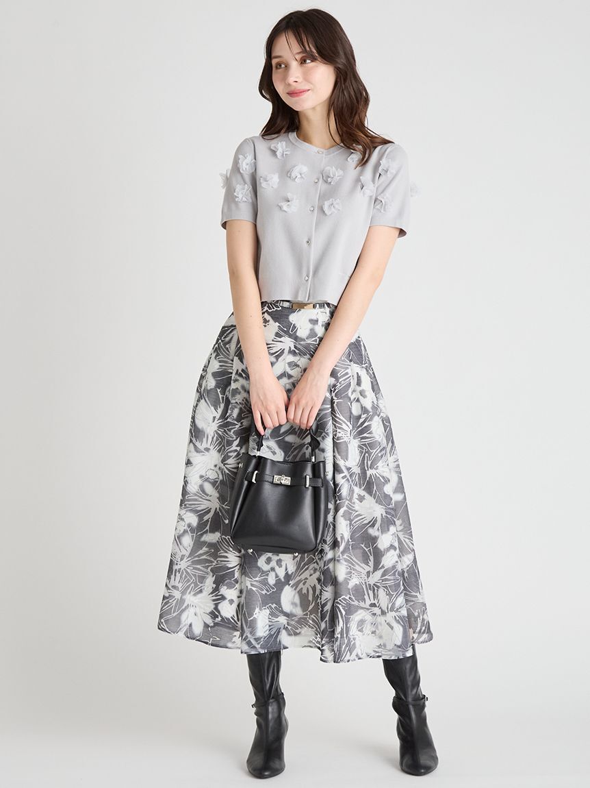 CELFORD「ベルト付きフラワープリントスカート」|スカート|