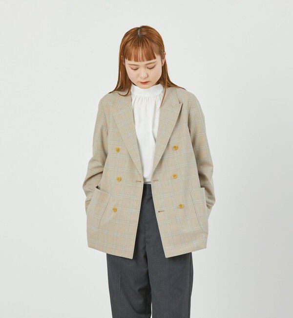 MACKINTOSH PHILOSOPHY「GREY LABEL ブリティッシュチェックブレザー」|テーラードジャケット|ベージュ