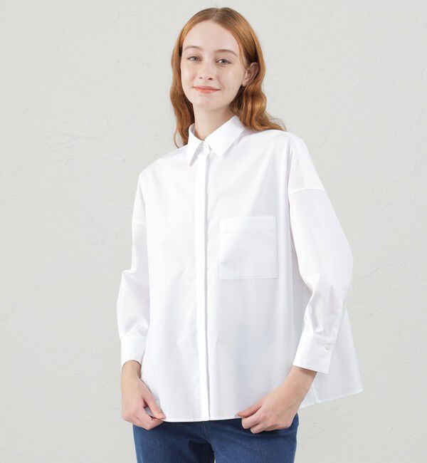 MACKINTOSH PHILOSOPHY「フライフロントクロップドシャツ」|シャツ・ブラウス|オフホワイト