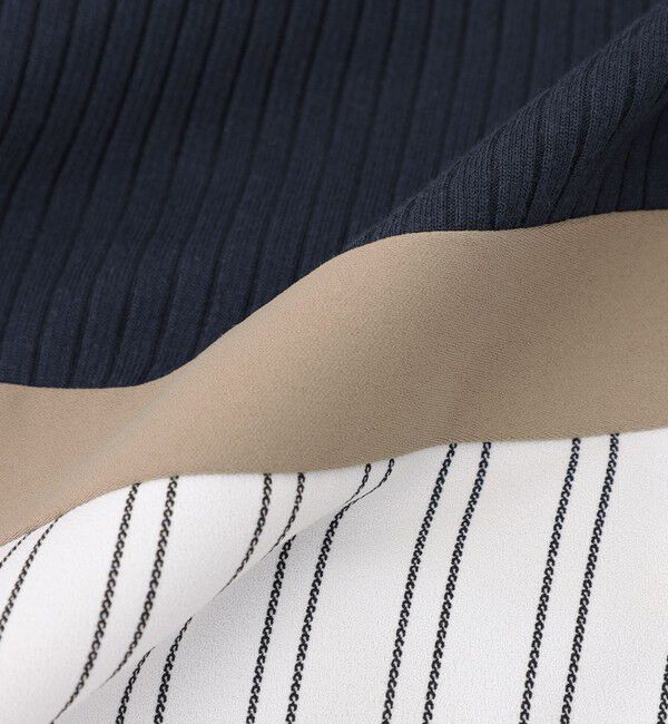  「ネイビーカラーブロックドレス」|ワンピース|