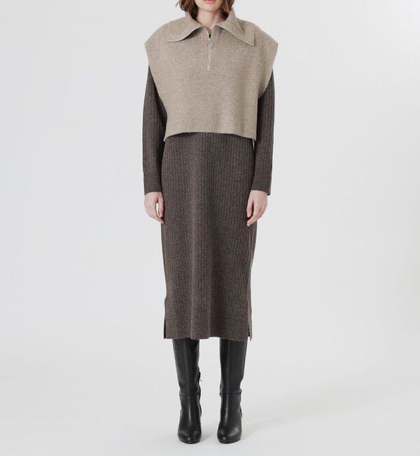  「ZIPニットコンビワンピース」|ワンピース|