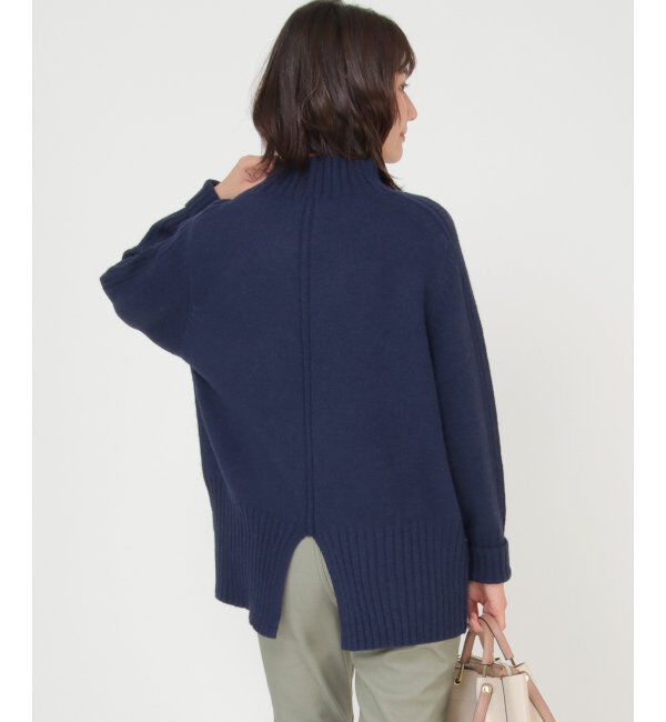 ikka「ハイネックバックスリットプルオーバー」|プルオーバー|ネイビー